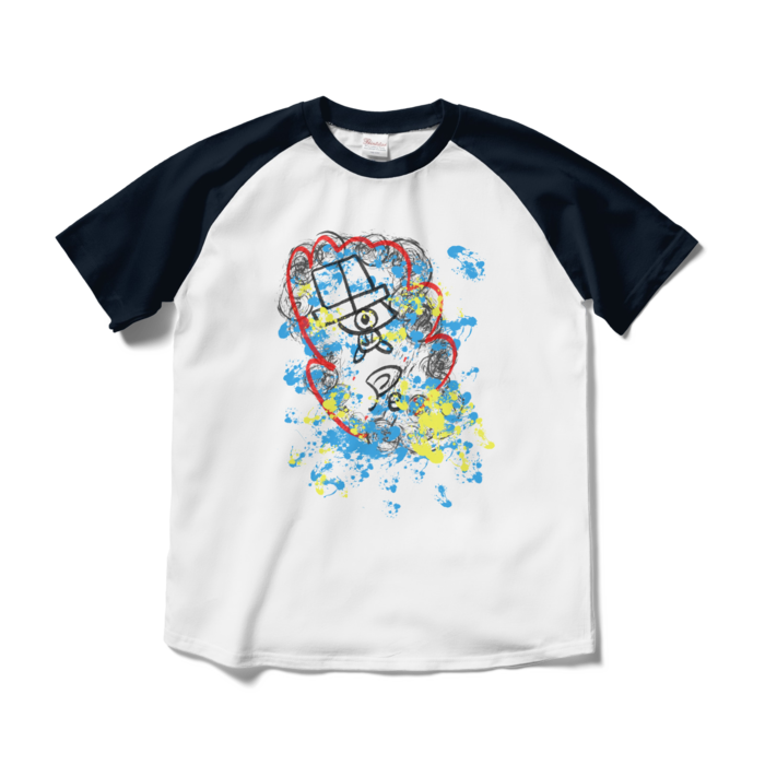 ラグランTシャツ - M - ホワイト×ネイビー