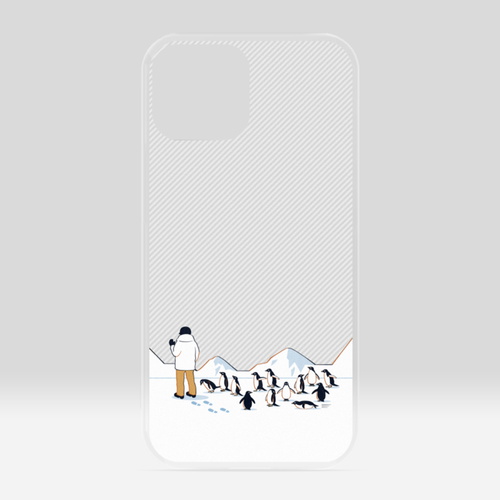 クリアiPhoneケース　灰色　iPhone 13mini