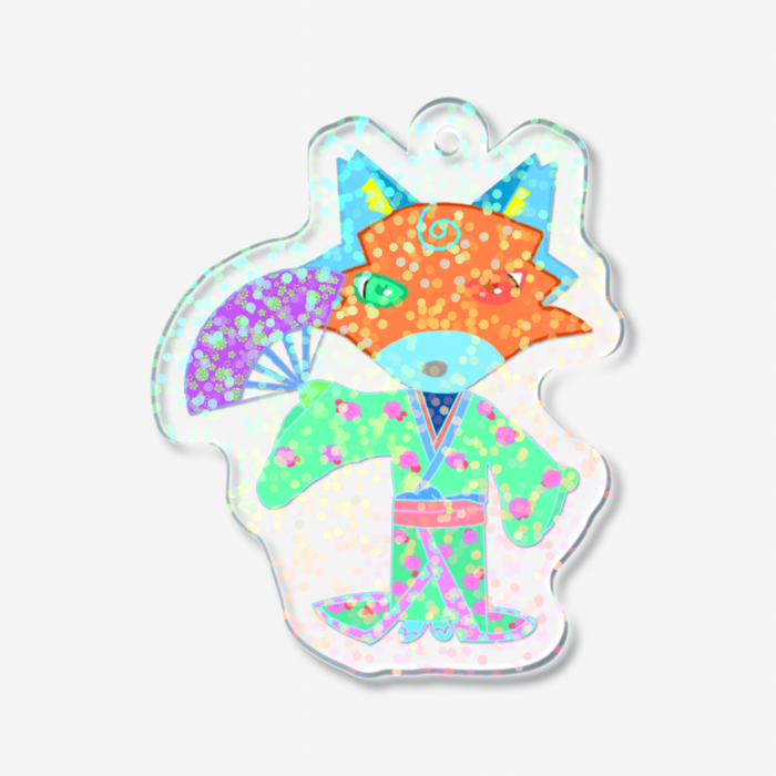 ホログラムアクリルキーホルダー - 50 × 50mm - グリッター