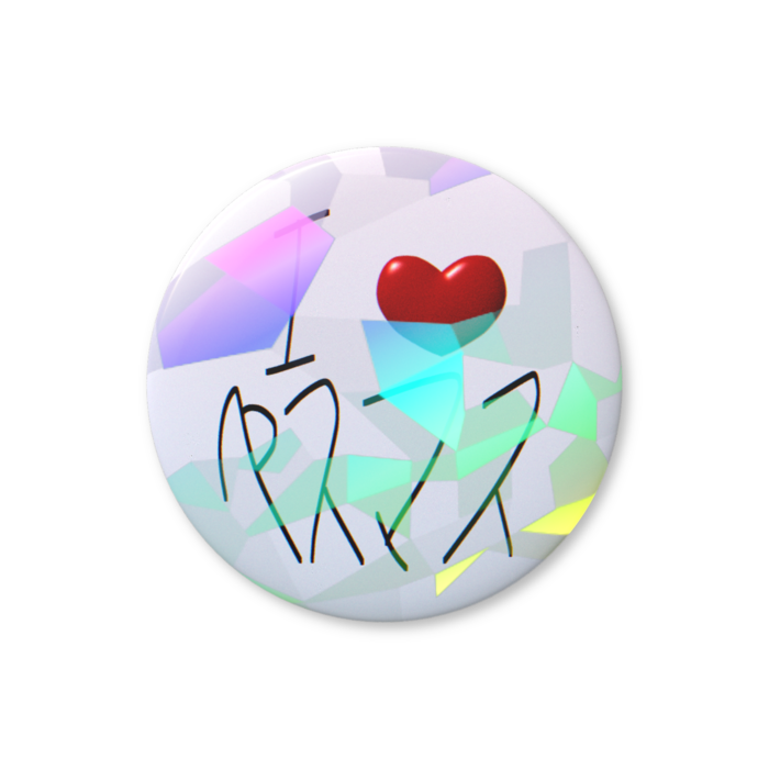 キラキラ　アイラブペスマス缶バッジ