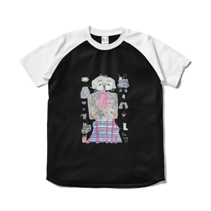 ラグランTシャツ - S - ブラック×ホワイト