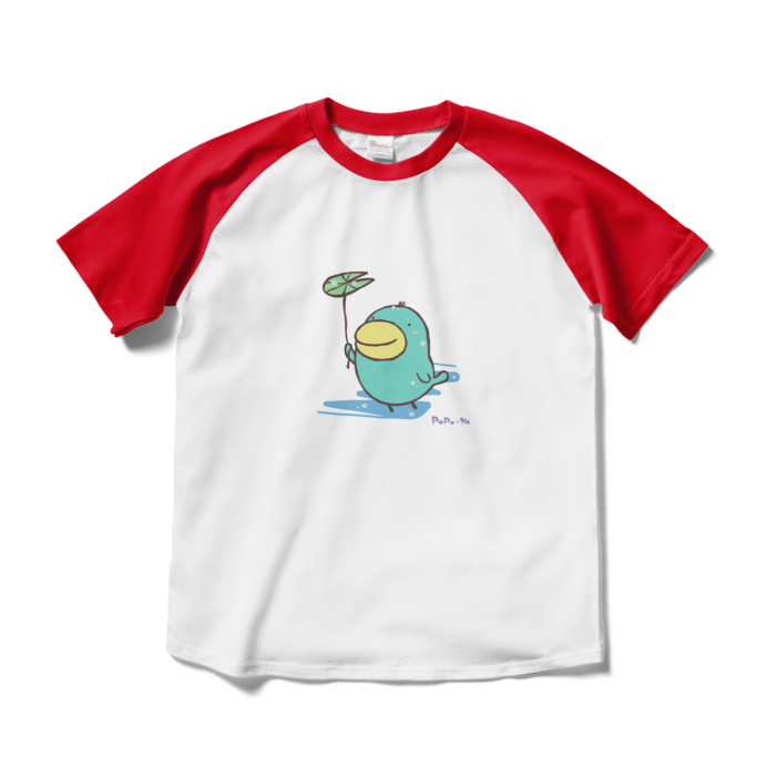 ラグランTシャツ - M - ホワイト×レッド