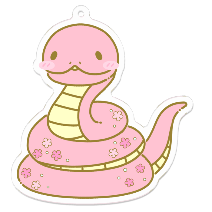 アクリルキーホルダー - 70 x 70 (mm)④桃色