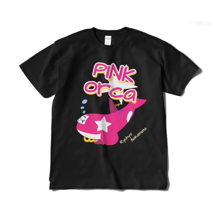 Tシャツ黒【PINK☆ORCA 】 - XL - ブラック