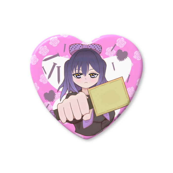 ハート缶バッジ - 57 × 52.5mm