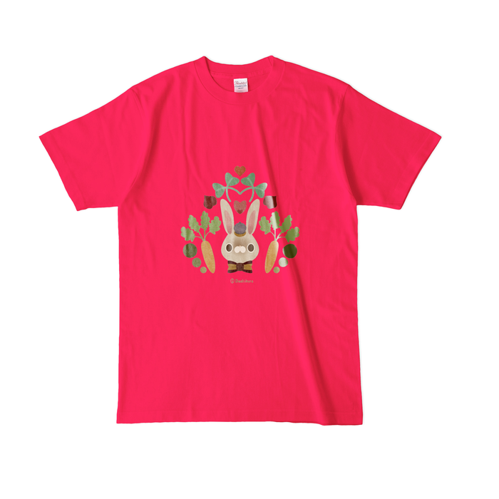 カラーTシャツ(濃色) - L - 正面 - ホットピンク
