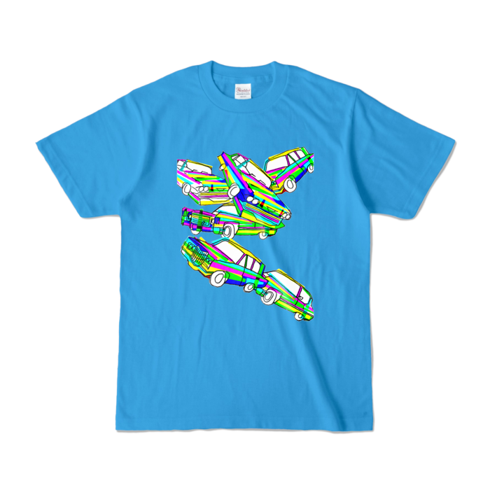 「カーアクション」Tシャツ - S - ターコイズ (濃色)