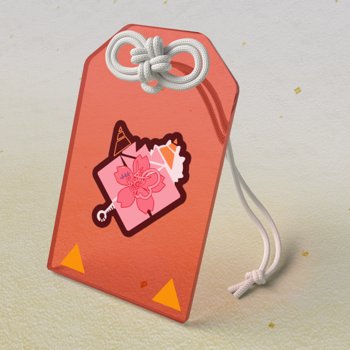 鬼ちゃんのアクリルお守り -シンボルロゴレッド-