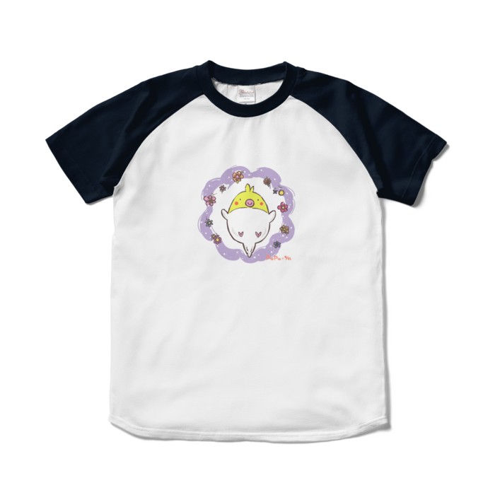 ラグランTシャツ - S - ホワイト×ネイビー(1)