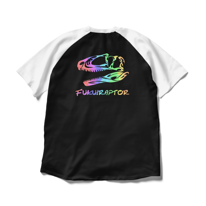 ラグランTシャツ - XL - ブラック×ホワイト