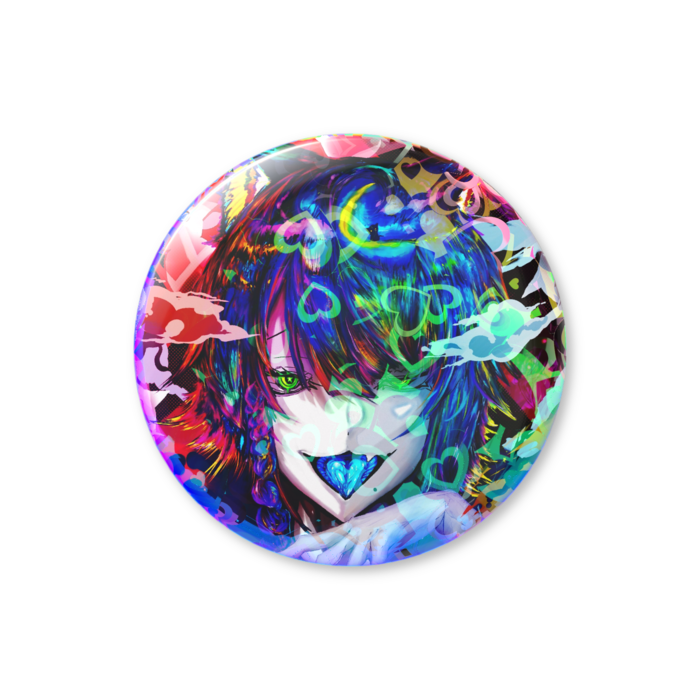ホログラム缶バッジ - 32mmハート