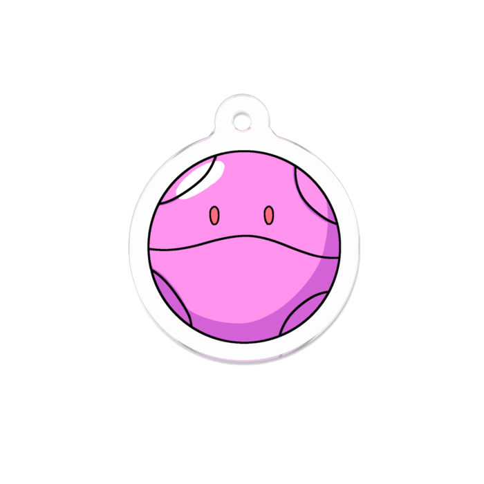 ピンク アクリルキーホルダー - 50 x 50 (mm)