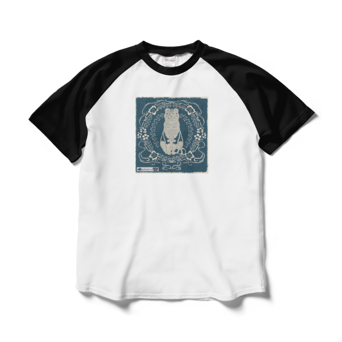 ラグランTシャツ - L - ホワイト×ブラック