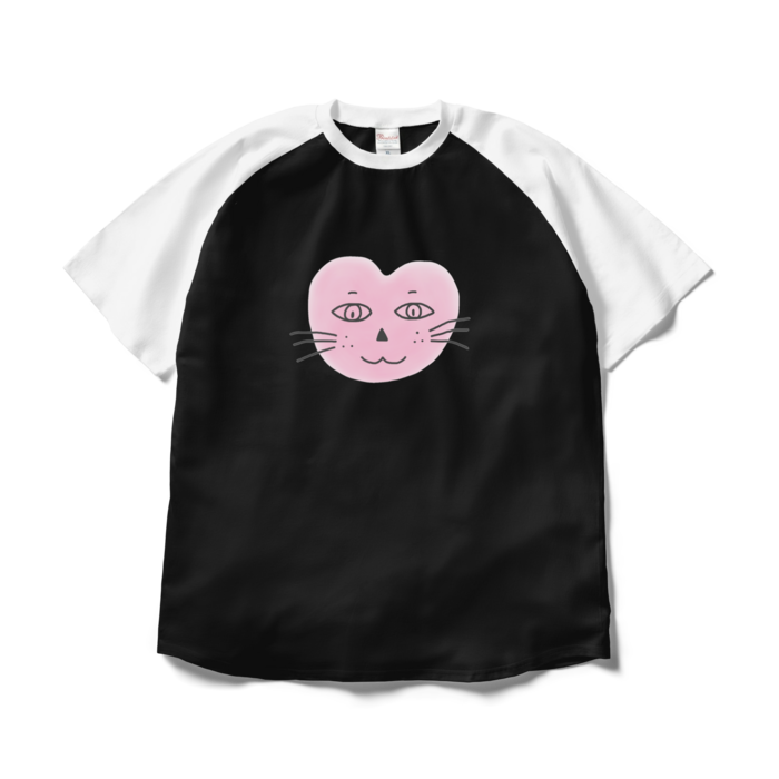 ラグランTシャツ - XL - ブラック×ホワイト