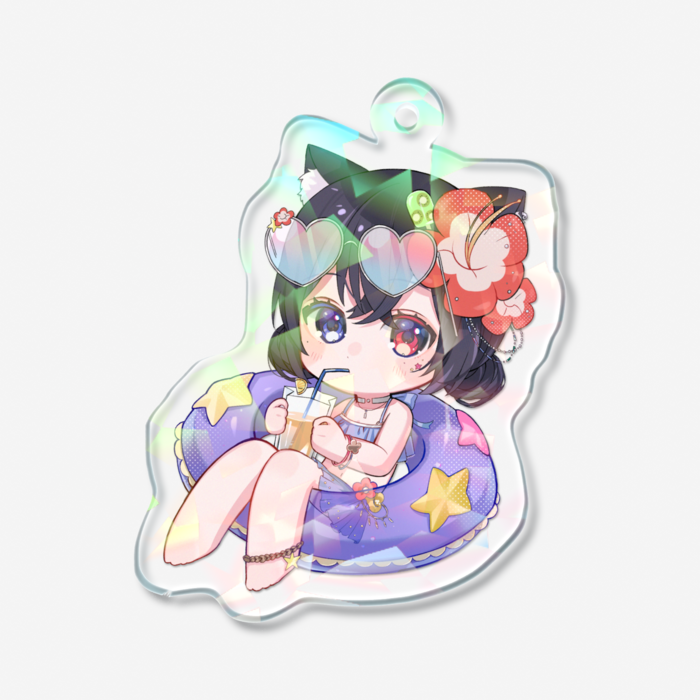 ホログラムアクリルキーホルダー - 50 × 50mm