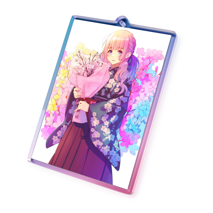 オーロラアクリルキーホルダー - 70 × 70mm