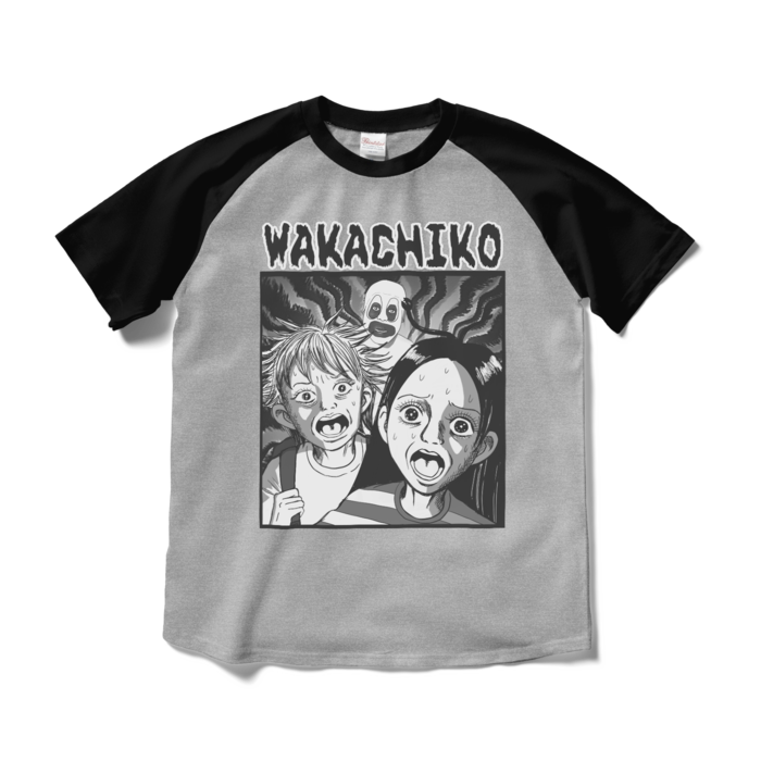 ラグランTシャツ - M - 杢グレー×ブラック