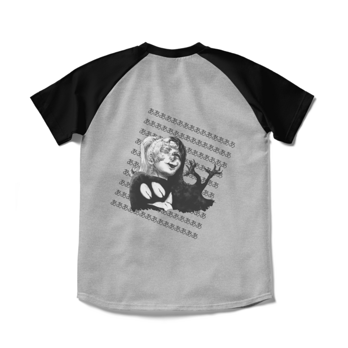 ラグランTシャツ - S - 杢グレー×ブラック