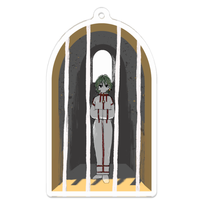 外へ居てもどこでも牢獄_アクリルキーホルダー - 70 x 70 (mm)