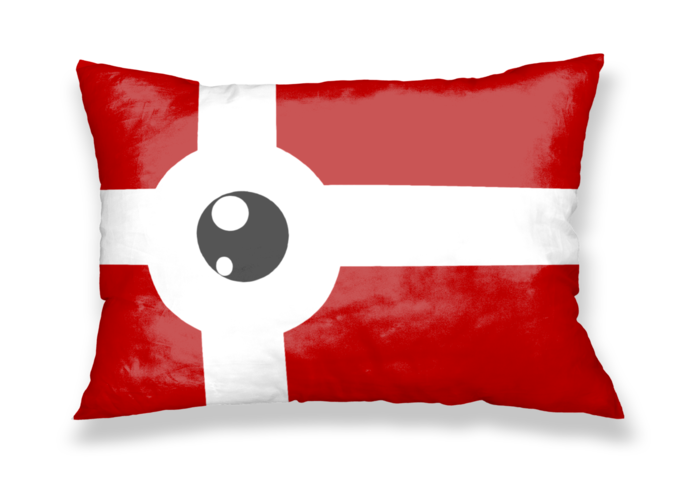 めだまクロス枕カバー(赤) - 43x63cm - 片面(1)