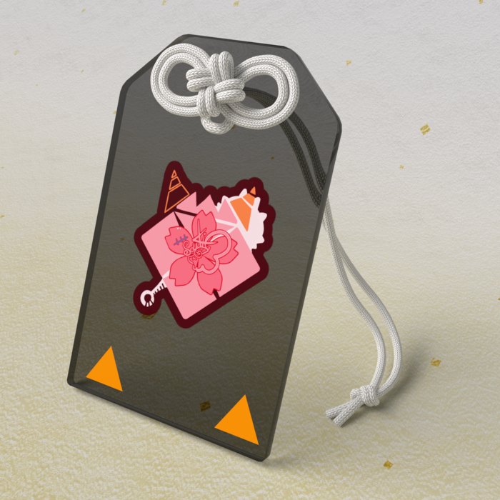 鬼ちゃんのアクリルお守り -シンボルロゴブラック-