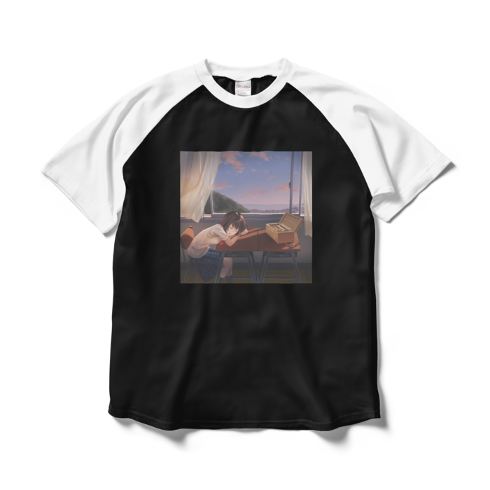 ラグランTシャツ - L - ブラック×ホワイト
