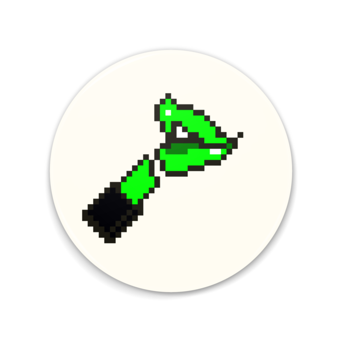 「あなたのリップカラーは何色？」（緑色）缶ミラー - 75mm