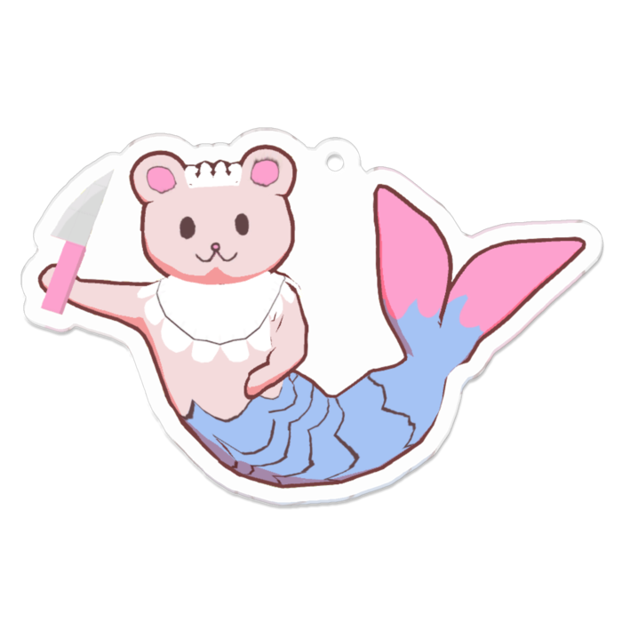 くまーめいどアクリルキーホルダー - 70 x 70 (mm)