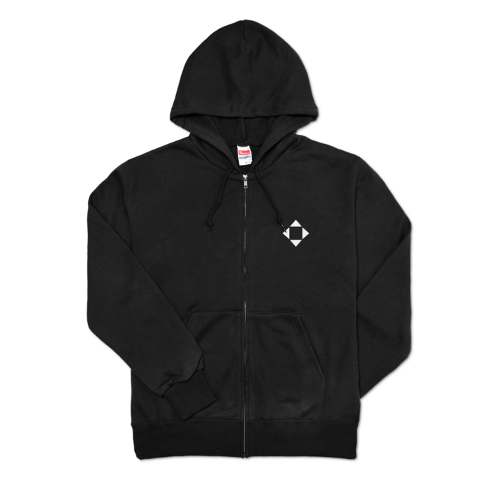 ジップパーカー - M - 両面-ブラック