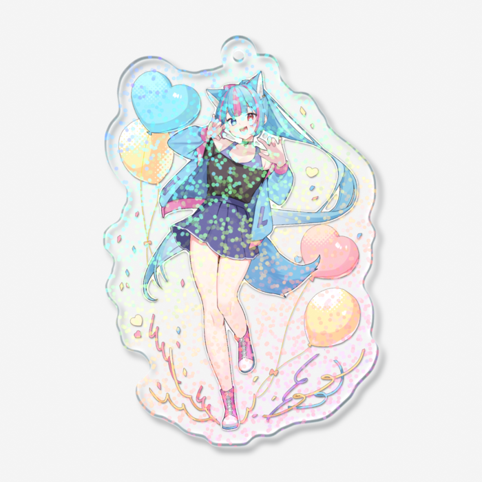 ホログラムアクリルキーホルダー - 70 × 70mm