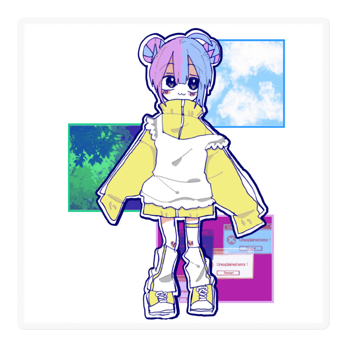 ステッカー - 100 x 100 (mm) - クリア