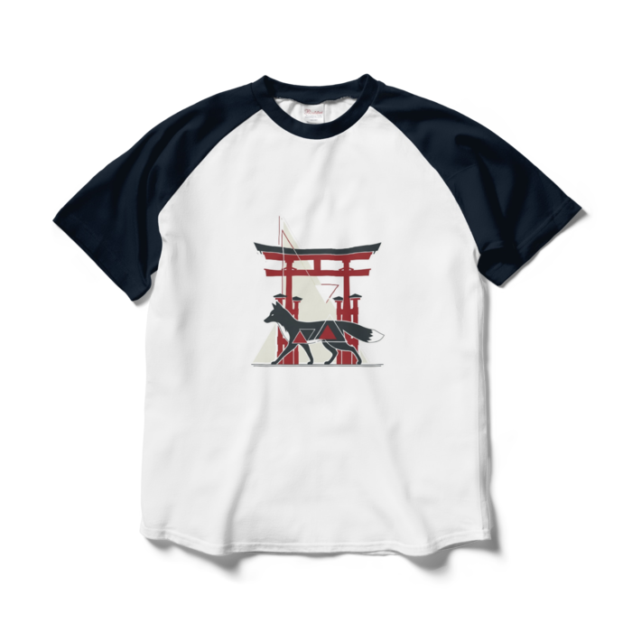 ラグランTシャツ - L - ホワイト×ネイビー