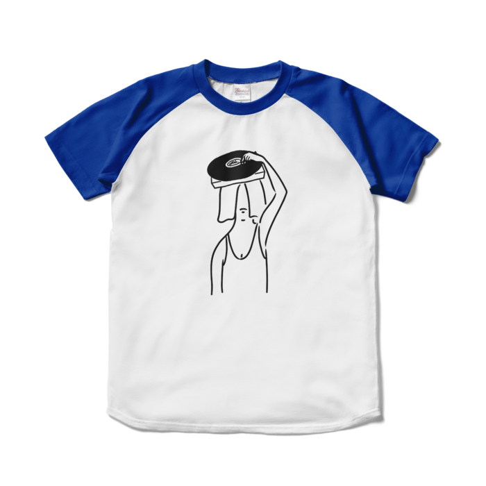 ラグランTシャツ - S - ホワイト×ロイヤルブルー