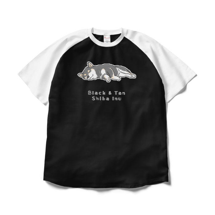 ラグランTシャツ - XL - ブラック×ホワイト/Raglan T-Shirt (Size XL) Black & White