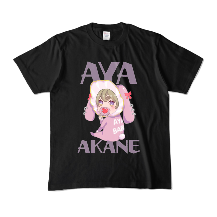 【あやばぶ🍼】ノーマルTシャツ(BLACK) - M - ブラック (濃色)