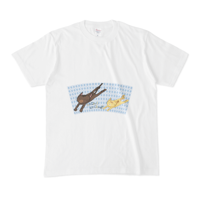 Tシャツ - M - 白_猫は心を見る(両面)