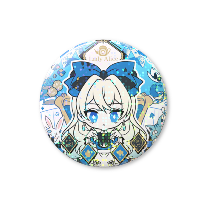 【ぺ】🫖アリシア♤マーシュマロウホログラム缶バッジ