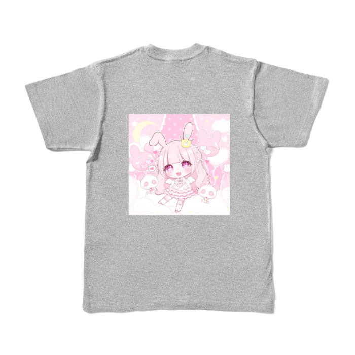 カラーTシャツ - S - 杢グレー (背面)