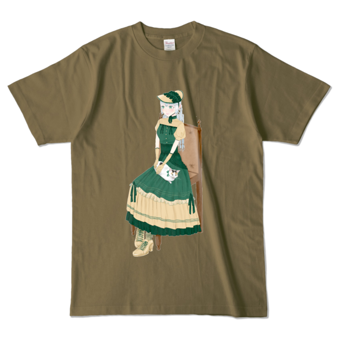 カラーTシャツ - L - オリーブ (濃色)