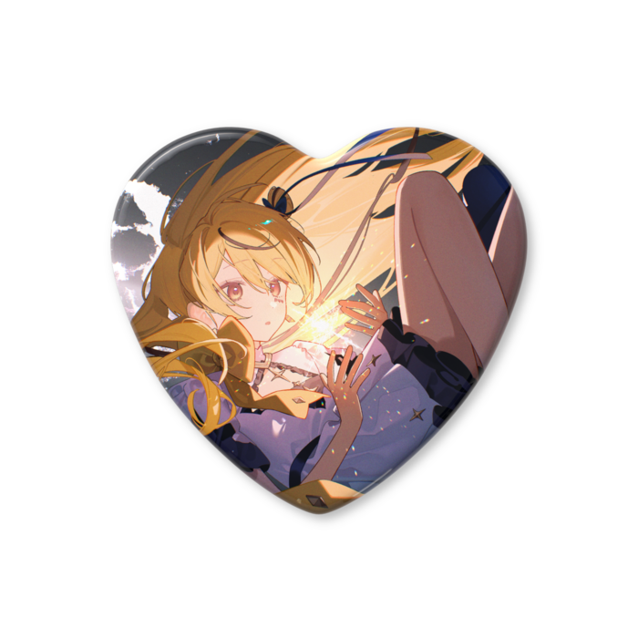 ハート缶バッジ - 57 × 52.5mm