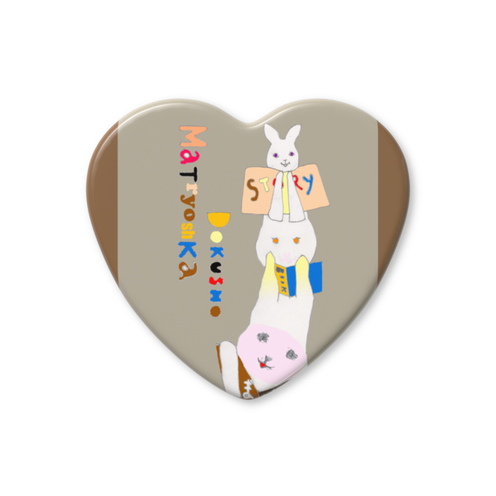 ハート缶バッジ - 57 × 52.5mm