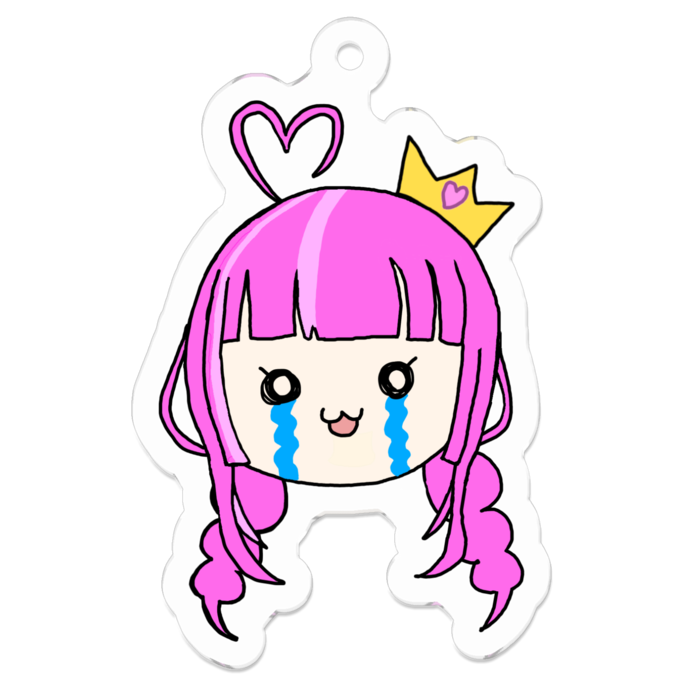 泣き顔アクリルキーホルダー - 50 x 50 (mm)