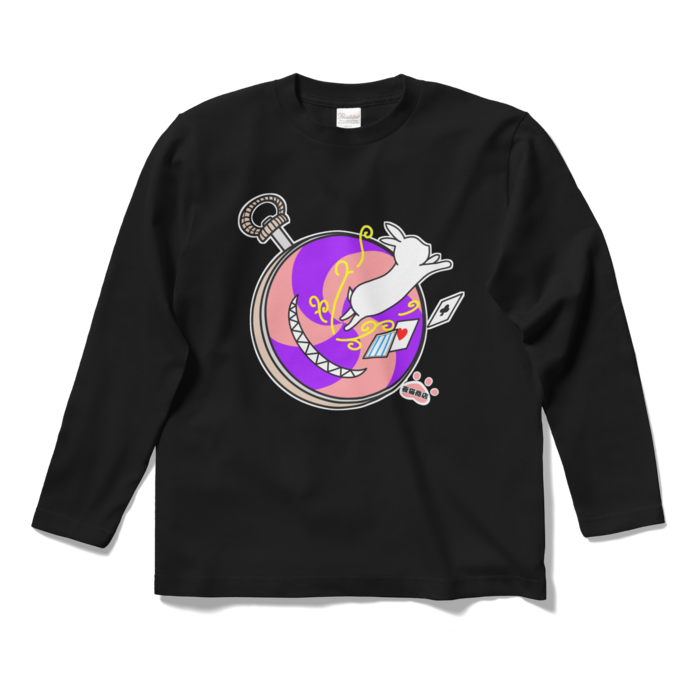 アリスのウサギロングTシャツ - S - ブラック
