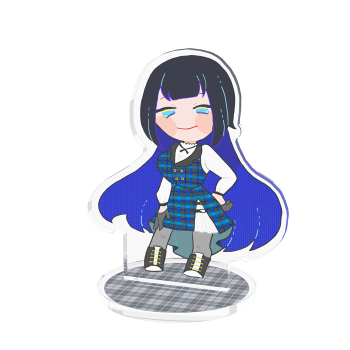 現代服：フイッシュテールワンピース青黒- 70x70mm