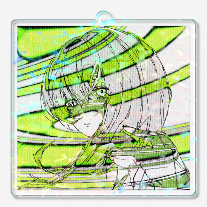 ホログラムアクリルキーホルダー - 70 × 70mm