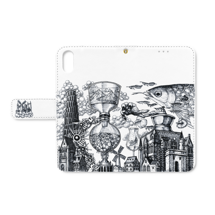 手帳型iPhoneケース - iPhone XS / X - ストラップ穴 あり