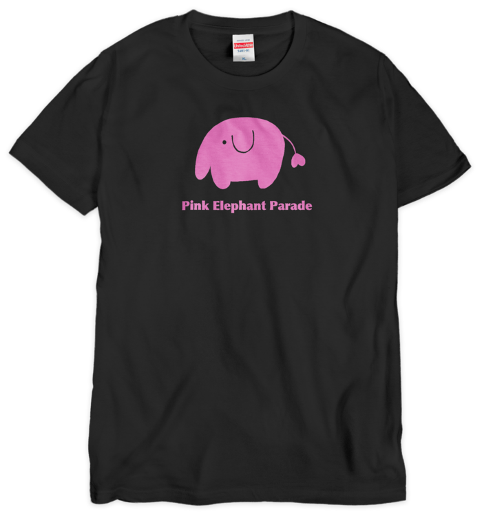 ピンクのぞうさんTシャツ（シルクスクリーン印刷） - XL - 1色