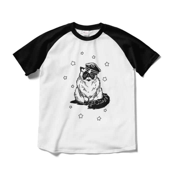 ラグランTシャツ - M - ホワイト×ブラック