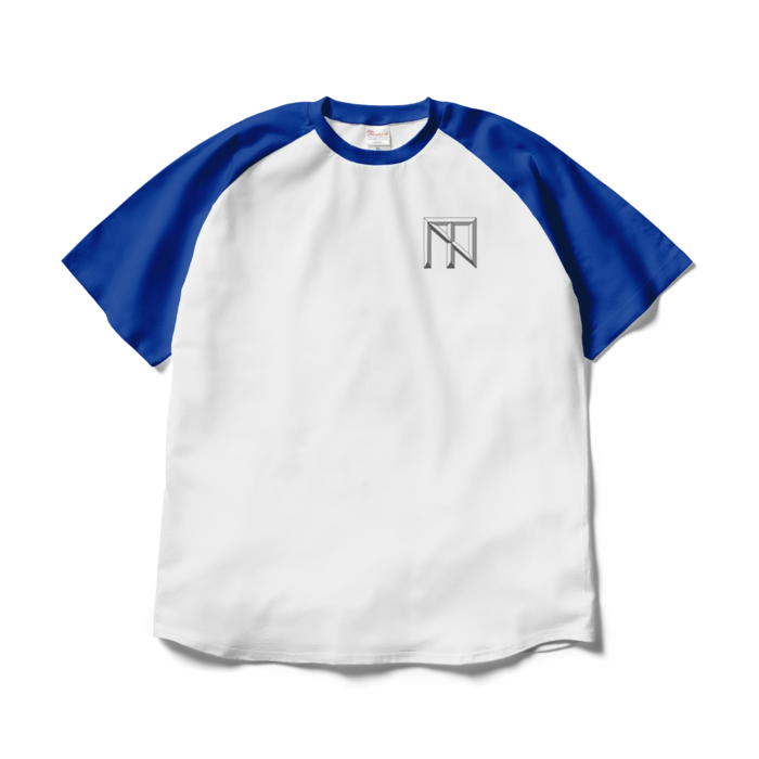 ラグランTシャツ - XL - ホワイト×ロイヤルブルー