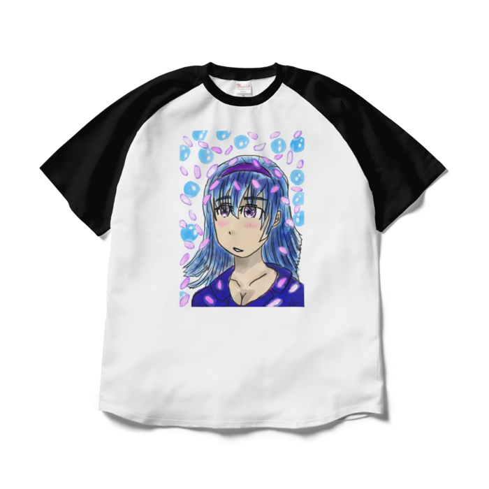ラグランTシャツ - XL - ホワイト×ブラック